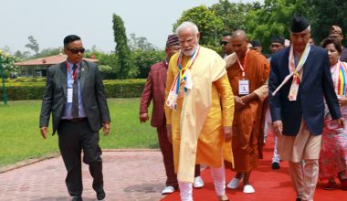 भारतीय प्रधानमन्त्री मोदी लुम्बिनीमा