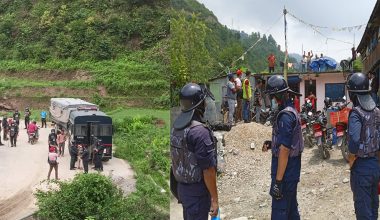 काठमाडौंको फोहोर फाल्दा बन्चरेडाँडाँवासीको अवरोध, प्रहरीद्वारा बल प्रयोग