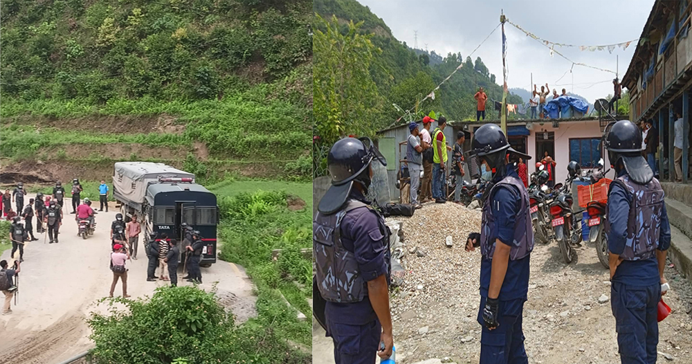 काठमाडौंको फोहोर फाल्दा बन्चरेडाँडाँवासीको अवरोध, प्रहरीद्वारा बल प्रयोग