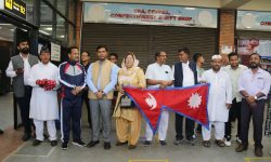 खेलकुद मन्त्री गहतराजद्वारा १०४ हजयात्रीलाई बिदाइ