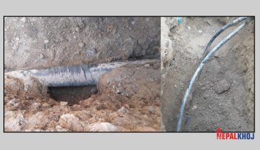 विद्युत् लाइन भूमिगत गर्दा खुशिबु नयाँ बजार क्षेत्रका खानेपानी पाइपलाइनमा क्षति