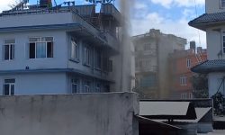 जोरपाटीमा बोरिङ खन्ने क्रममा ग्याससहितको लेदोमाटो  निस्कियो