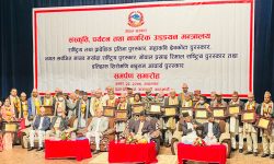 ४३ श्रष्टा पुरस्कृत, अभय, आचार्य, ढुंगेल र पौडेललाई राष्ट्रिय प्रतिभा पुरस्कार