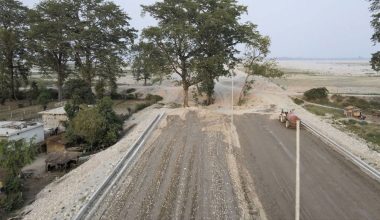 सिमलको रुखले रोकिएको सडक निर्माण