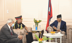 प्रधानमन्त्रीसँग भारतीय सेनाध्यक्षको शिष्टाचार भेट