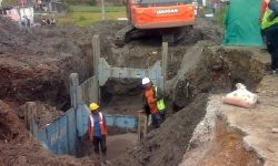 याङ्री र लार्केको पानी वितरणका लागि पाइप विच्छ्याउन सुरु