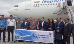 २२ टन भन्दाबढी राहत सामग्री बाकेर पाकिस्तान उड्यो नेपाली टोली