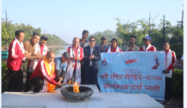 लुम्बिनीबाट ओलम्पिक टर्च र्याली