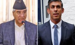 प्रधानमन्त्री देउवाद्वारा नेता सुनकलाई बधाई