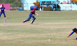 युएइले नेपाललाई जितका लागि २६४ रनको लक्ष्य दियो