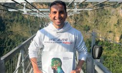 गगन थापाको राजनीतिक सहासको समर्थनमा शर्माले गरे साहसिक खेल ‘बन्जीजम्प’