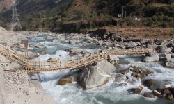 कालीगण्डकीमा काठको अस्थायी पुल !