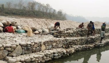 चितवनको ढुङ्ग्रे्रे खोलामा तटबन्ध निर्माण थालियो