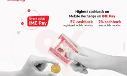 आइएमई पेले फेरि ल्यायो मोबाइल रिचार्जमा पाँच प्रतिशत क्यास ब्याक
