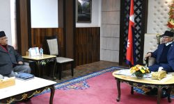 प्रधानमन्त्री प्रचण्ड र अध्यक्ष ओलीबीच भेटवार्ता