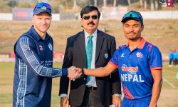 नेपालले टस जितेर स्कटल्याण्डविरुद्ध फिल्डिङ गर्दै