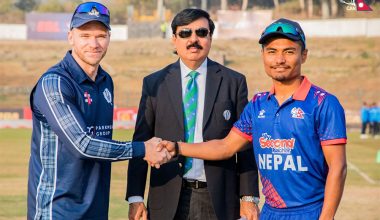 नेपालले टस जितेर स्कटल्याण्डविरुद्ध फिल्डिङ गर्दै