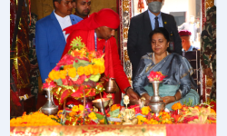 राष्ट्रपति भण्डारी बागलुङमा, कालिका मन्दिरमा विशेष पूजाअर्चना