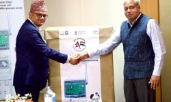 भारतीय दूतावासद्वारा डायलासिस उपकरण हस्तान्तरण