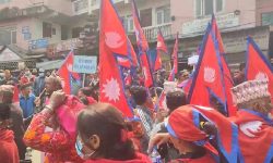 हिन्दु राष्ट्रको माग राख्दै काठमाडौंमा प्रदर्शन