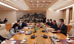 चिनियाँ विदेशमन्त्रीसँग परराष्ट्रसचिव पौड्यालको भेटवार्ता