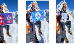 नेपाल प्रहरीको कर्मचारीले गरे लोबुचे हिमाल आरोहण