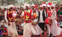 झाँकी प्रस्तुत गर्दै कलाकार