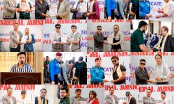 चौथो ओएस नेपाल म्युजिक अवार्ड २०८० का उत्कृष्ट पाँचमा पर्ने कलाकारलाई प्रमाणपत्र वितरण