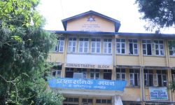 पाटन क्याम्पसमा भूकम्पपछि टाँसिएका रातो स्टिकर अझै हटेनन्