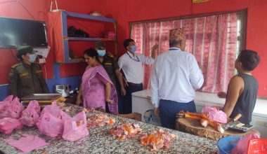 बुटवलका मासु पसलमा अनुगमन