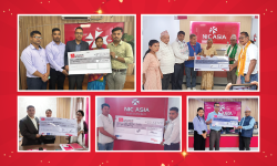 एनआईसी एशिया बैंकद्वारा पाँच ग्राहकहरूलाई दुर्घटना बीमा वापत ५० लाख रुपैयाँ हस्तान्तरण