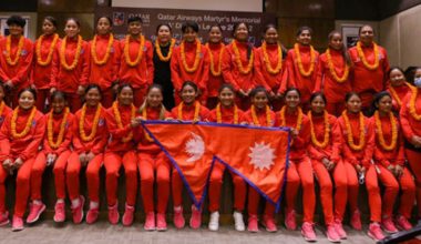 नेपाली महिला फुटबल टोली बङ्गलादेश प्रस्थान