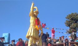 बुकाचो गढीमा पृथ्वीनारायण शाहको सालिक