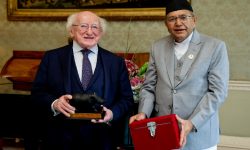 सभामुख घिमिरेले गरे आयरल्याण्डका राष्ट्रपति हिगिन्ससँग शिष्टाचार भेट