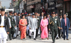 President Paudel observes Indrajatra festival