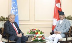 प्रधानमन्त्री दाहालसँग राष्ट्रसङ्घ महासचिव गुटेरेसको भेटवार्ता