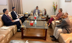 प्रमुख निर्वाचन आयुक्तसँग युरोपियन युनियनका राजदूतको शिष्टाचार भेट