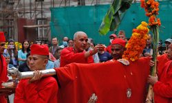 हनुमानढोकास्थित दसैँघरमा भित्र्याइयो फूलपाती