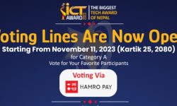 आइसिटी अवार्ड २०२३ मा पब्लिक भोटिङ सुरु, चार विधामा ‘हाम्रो पे’ मार्फत भोट गर्न सकिने