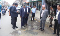 भौतिक पूर्वाधारमन्त्री ज्वालाद्वारा सडक आयोजना निरीक्षण
