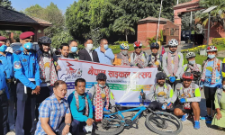 पर्यटन प्रवद्र्धन गर्न साइकल टोली पोखरामा