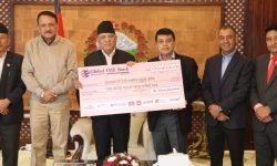 आइएमई ग्रुपले गर्याे प्रधानमन्त्रीलाई डेढ करोडको चेक हस्तान्तरण