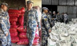 करिब दुई हजार बोरा चिनी र केराउ बरामद