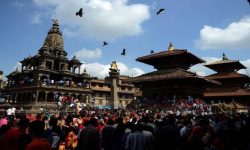Devotees crowd up in Patan Krishna Temple