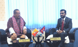 खानेपानीमन्त्री यादव र भुटानका ऊर्जा तथा प्राकृतिक स्रोतमन्त्री छिरिङबीच भेटवार्ता