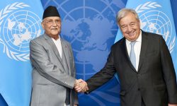 ग्रिन हाउस उत्सर्जनमा भारी कटौती गर्नुपर्नेमा प्रधानमन्त्री ओली र महासचिव गुटेरेसको समान मत