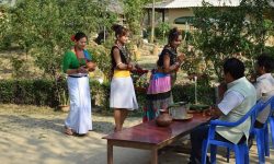 पाहुनालाई स्थानीय घोंगीका परिकारले सत्कार