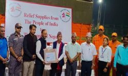 भारत सरकारको राहत सामग्री हस्तान्तरण