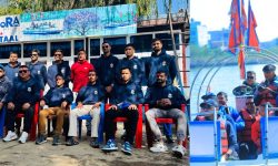 कर्णाली याक्सको टोली बुलबुल तालको मोटरबोटमा सरर …