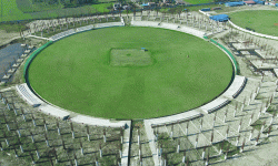 गौतमबुद्ध क्रिकेट रंगशालामा प्यारापिट निर्माण सुरु